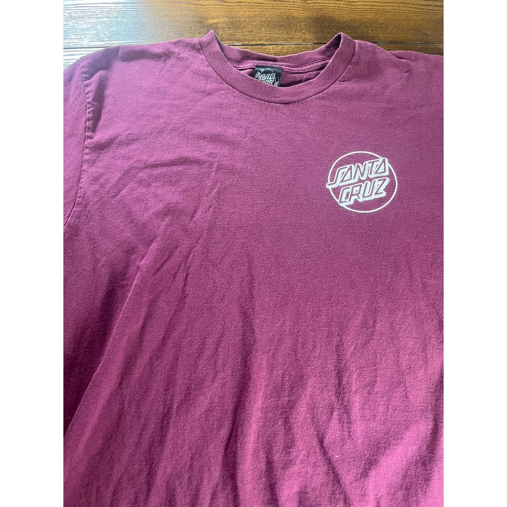 Santa Cruz Maroon Short Sleeve T-Shirt Men's Large Skate Skateboarding